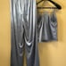 CHRISTIAN LACROIX Luxurious Silver Blue Velvet Wide Leg Pull On Pants/ Tank