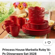 Princess house 16 piece Ruby set