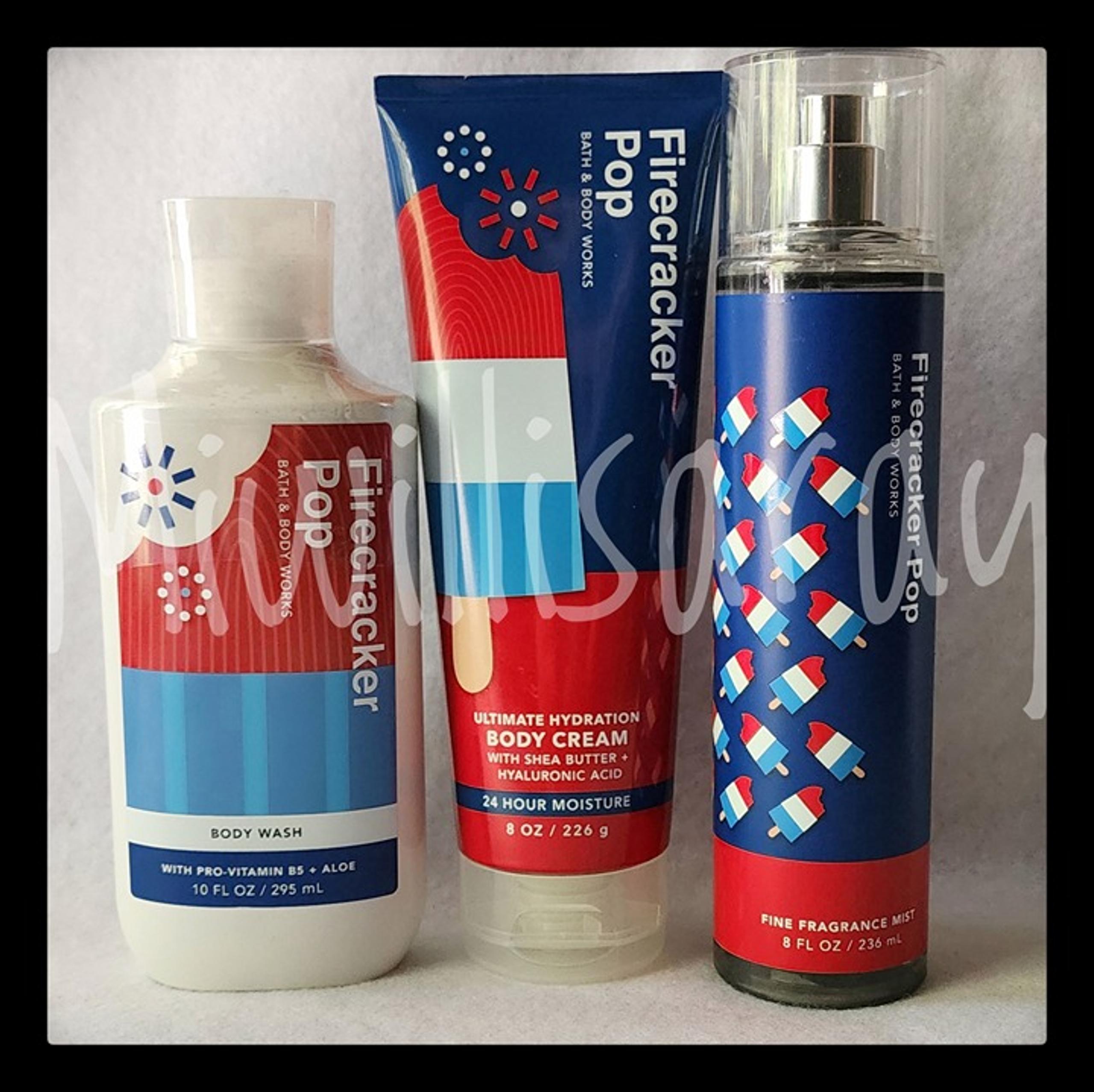 NWT Bath & Body Works "Firecracker Pop" Body Care Trio