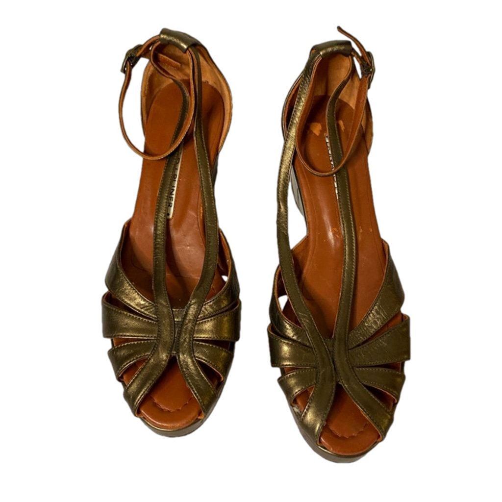 Donald Pliner Women's KiltS4 Copper Wedge Sandals Size 6.5