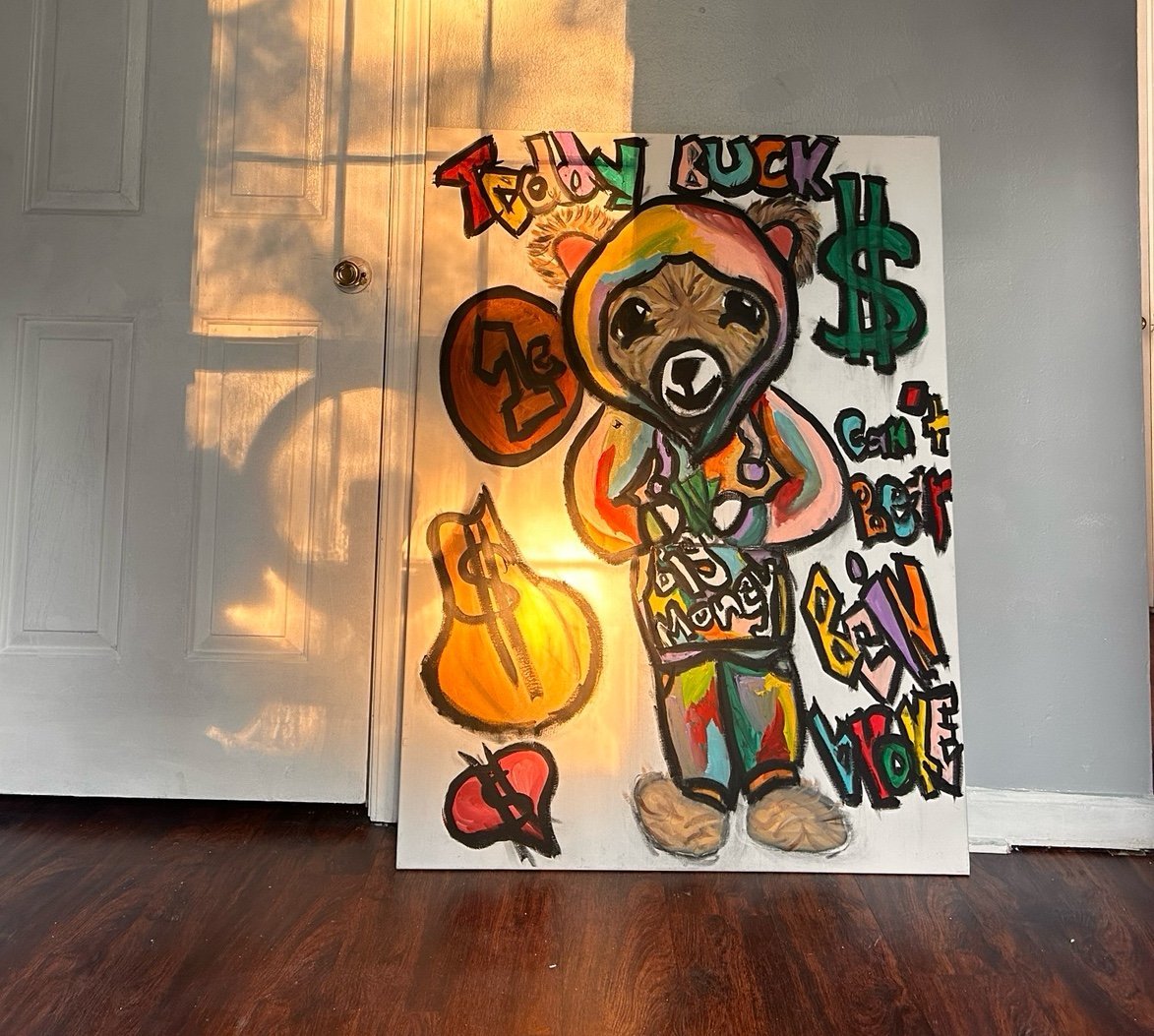 36x48 abstract Teddy bear
