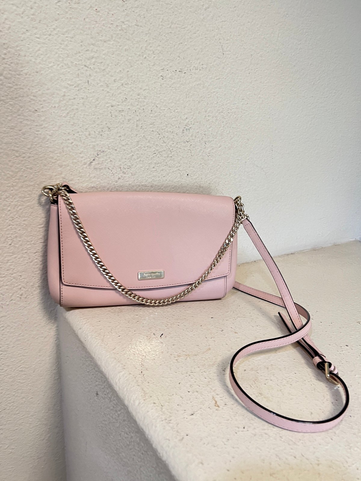 Kate Spade Greer Newbury Pink Crossbody Saffiano Leather Bag Purse Handbag
