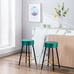 Counter Height Bar Stools Set of 2, Velvet Kitchen StoolsUpholstered 24 Inches