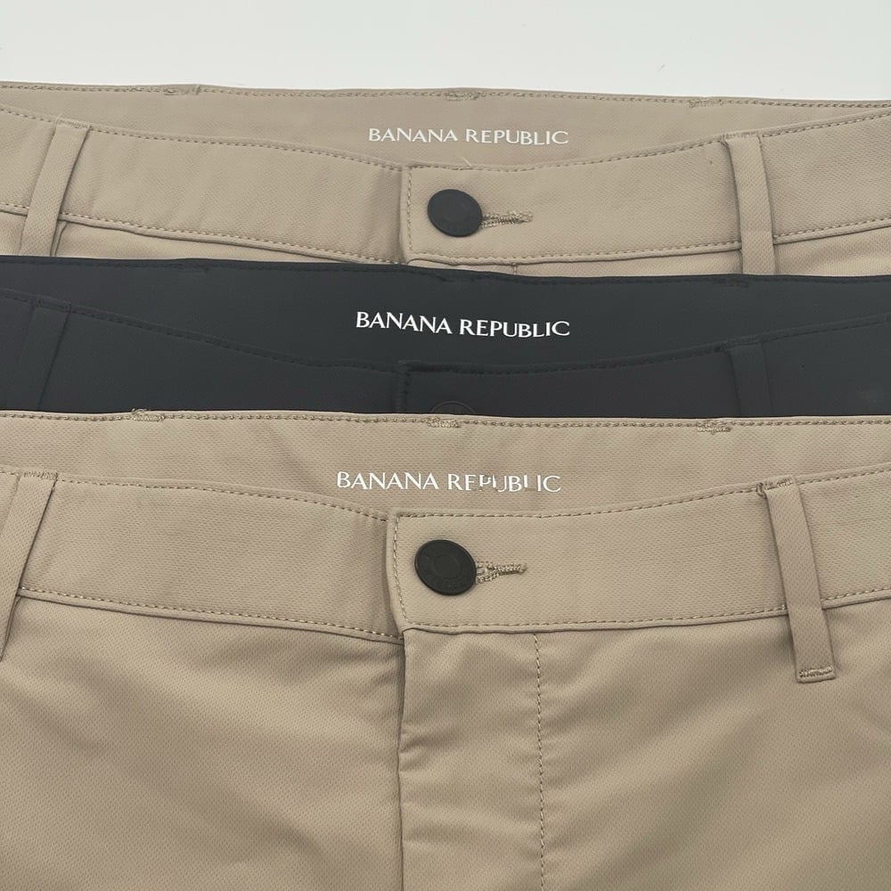 Banana Republic Performance Pants Men's Size 32x34 Black, Beige Stretch Lot Of 3