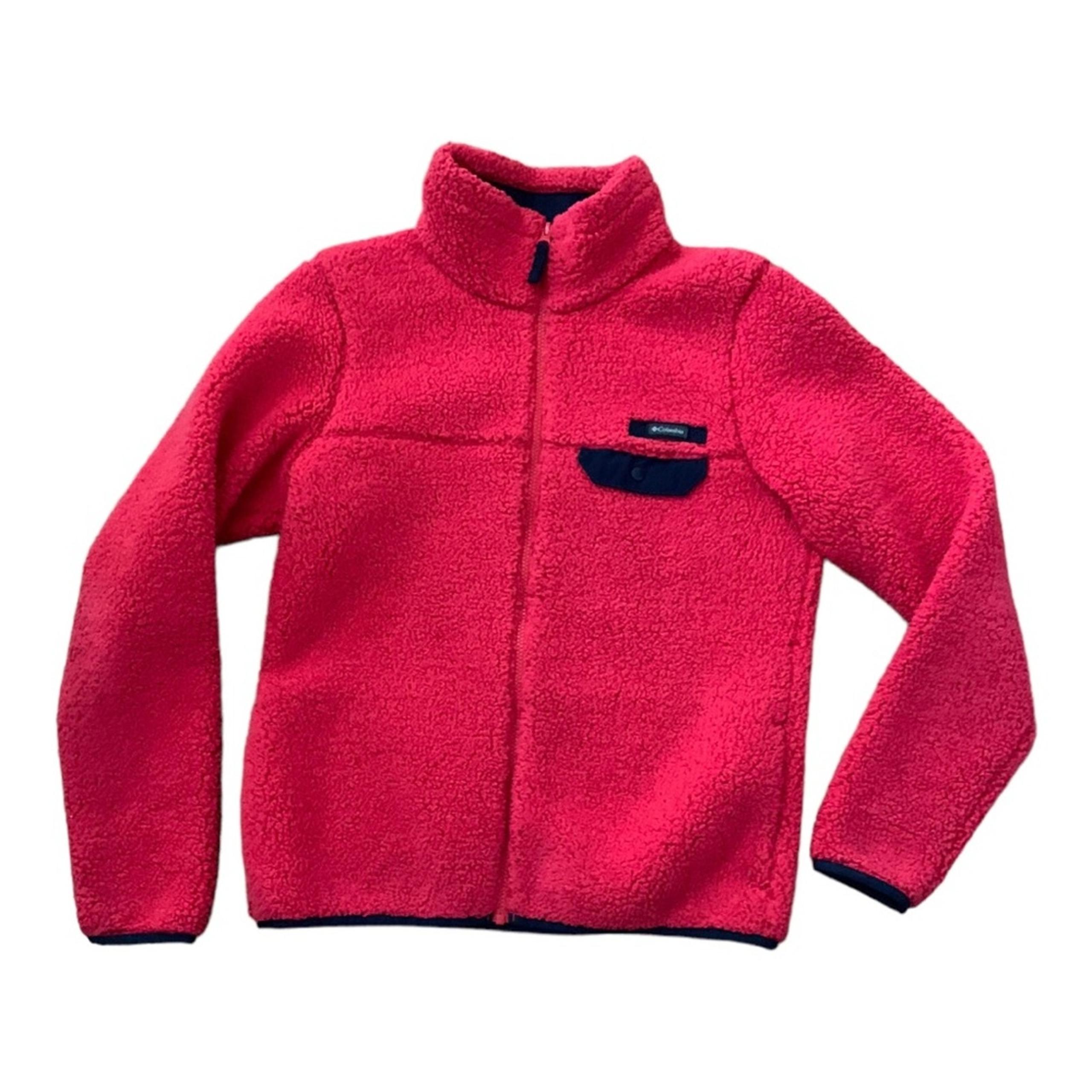 Columbia full zip womens jacket sweater womens medium pink red
