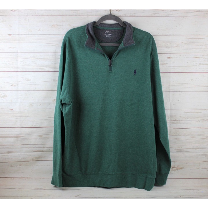 NWT POLO Ralph Lauren XL 1/4 Zip Pullover Green