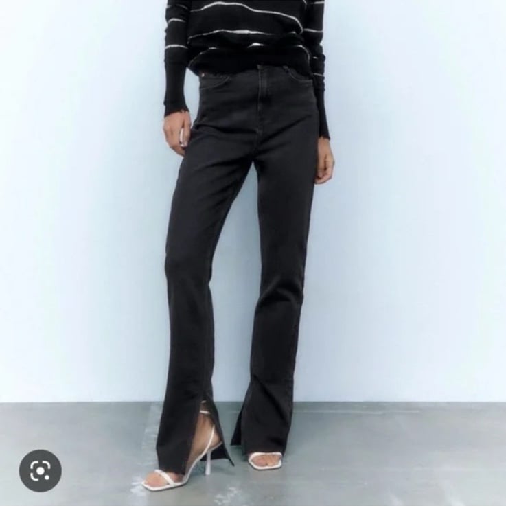Zara High Rise Slim Flare Jean 28 (6)