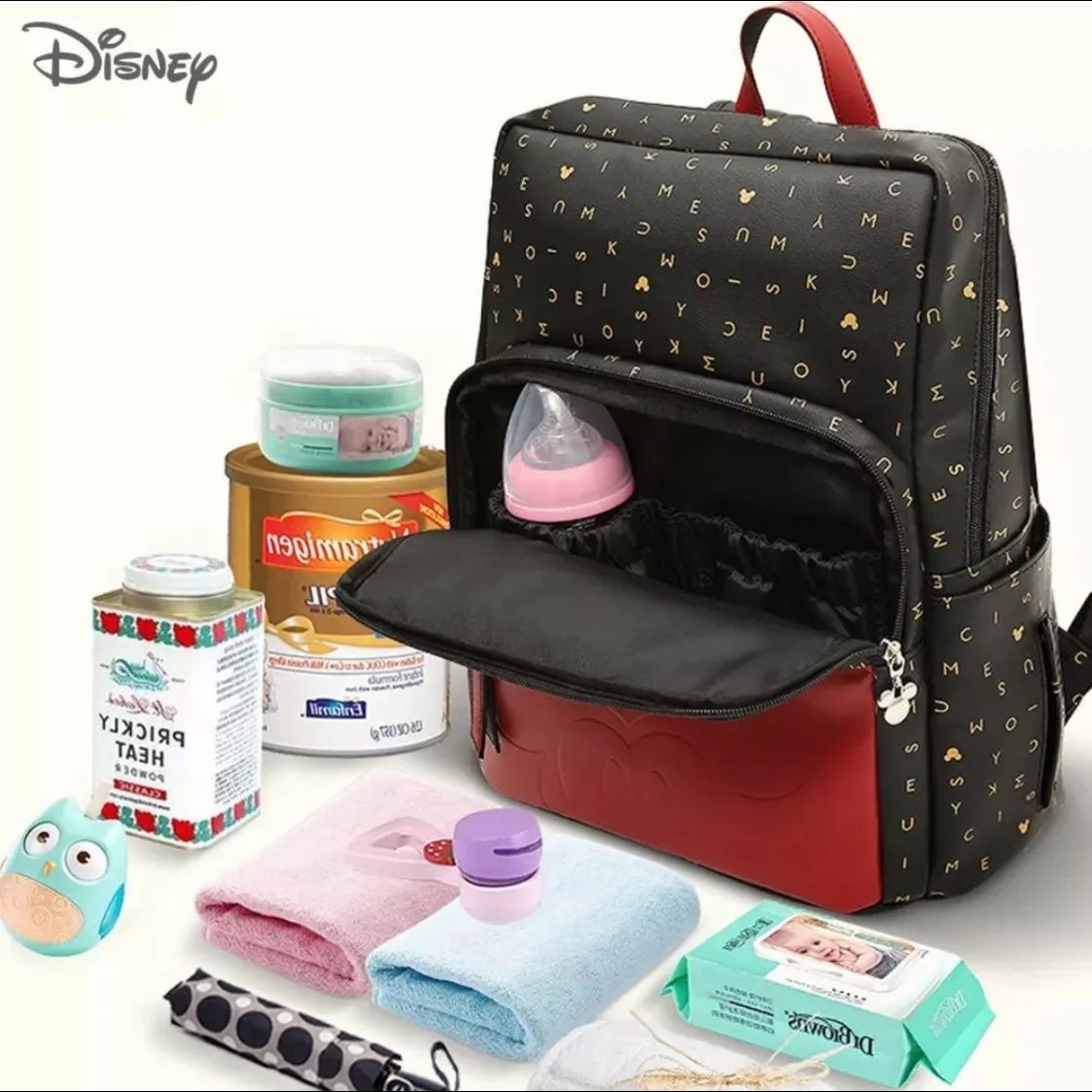 Disney Leather Diaper Bag Mommy Backpack/Bottle Warmer