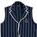 Lauren Ralph Lauren Vest L Blue Pinstripes Sweater Crest Gold Buttons Preppy