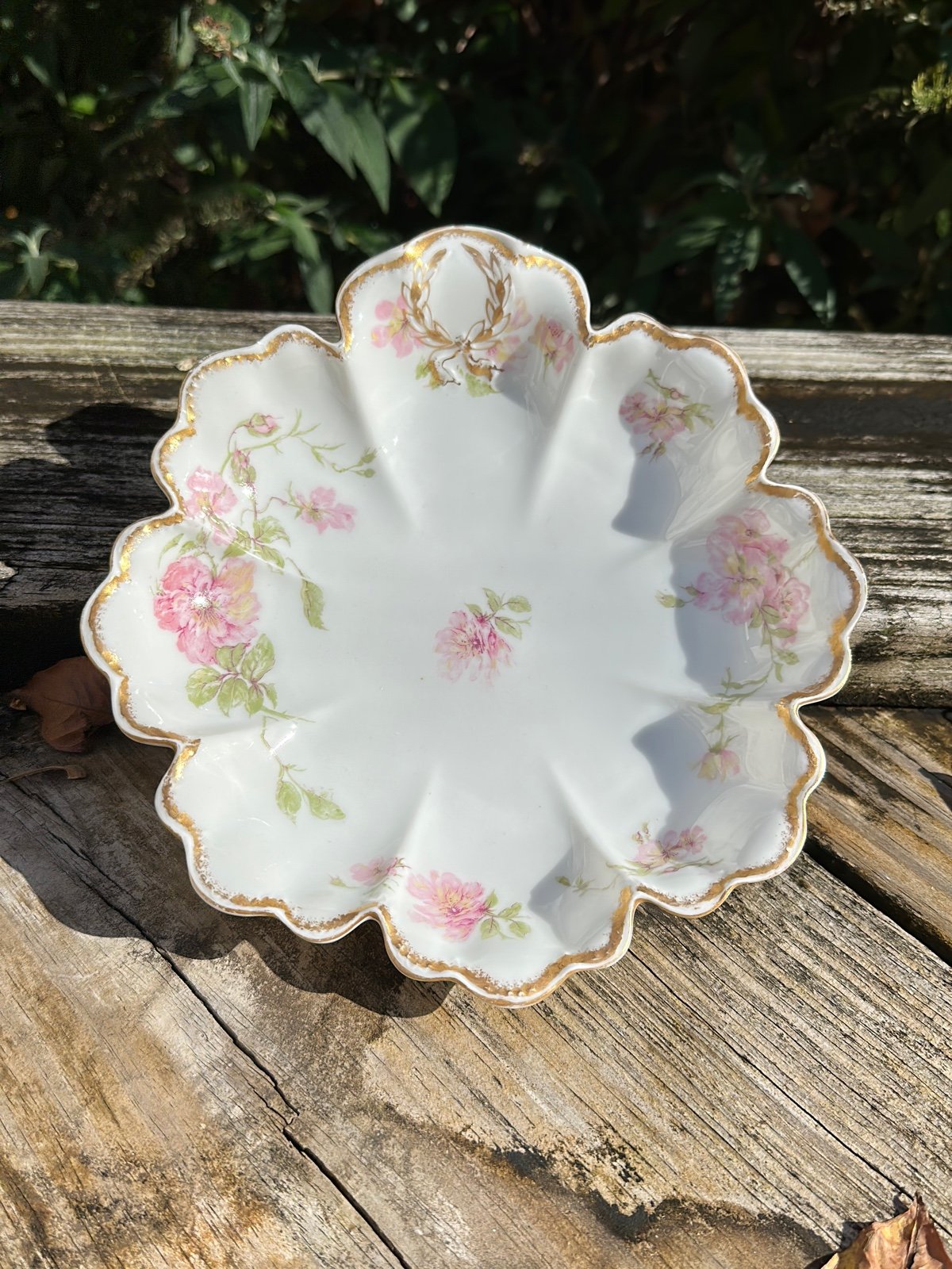 HAVILAND china pink cherry blossoms serving dish