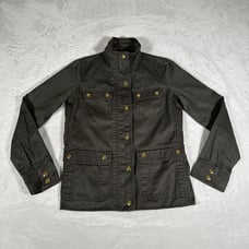 J. Crew Relaxed Boyfriend Women Jacket Military Style Zipped Snap Closure Sz XS