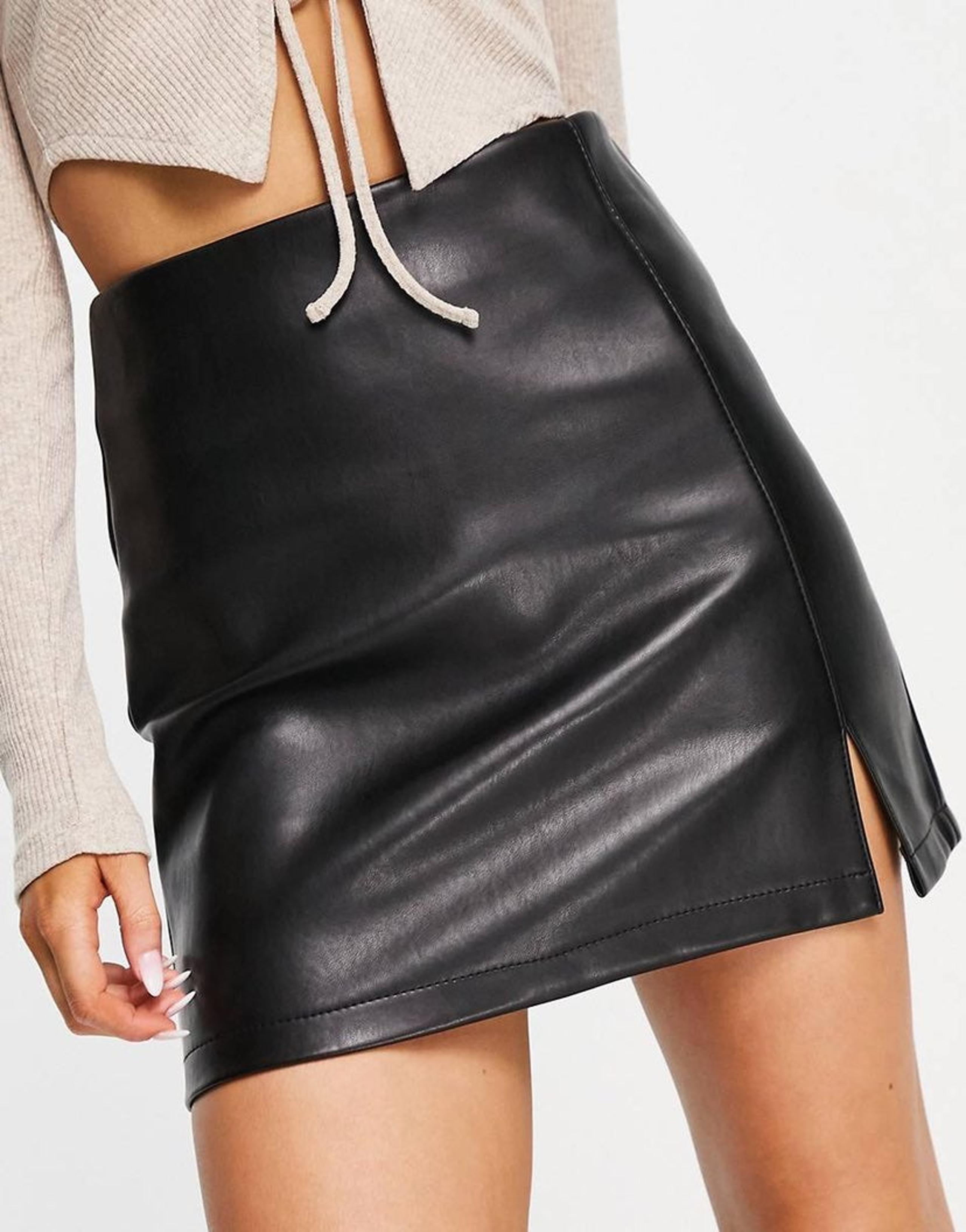 Miss Selfridge Black Leather mini skirt, W12, NWT