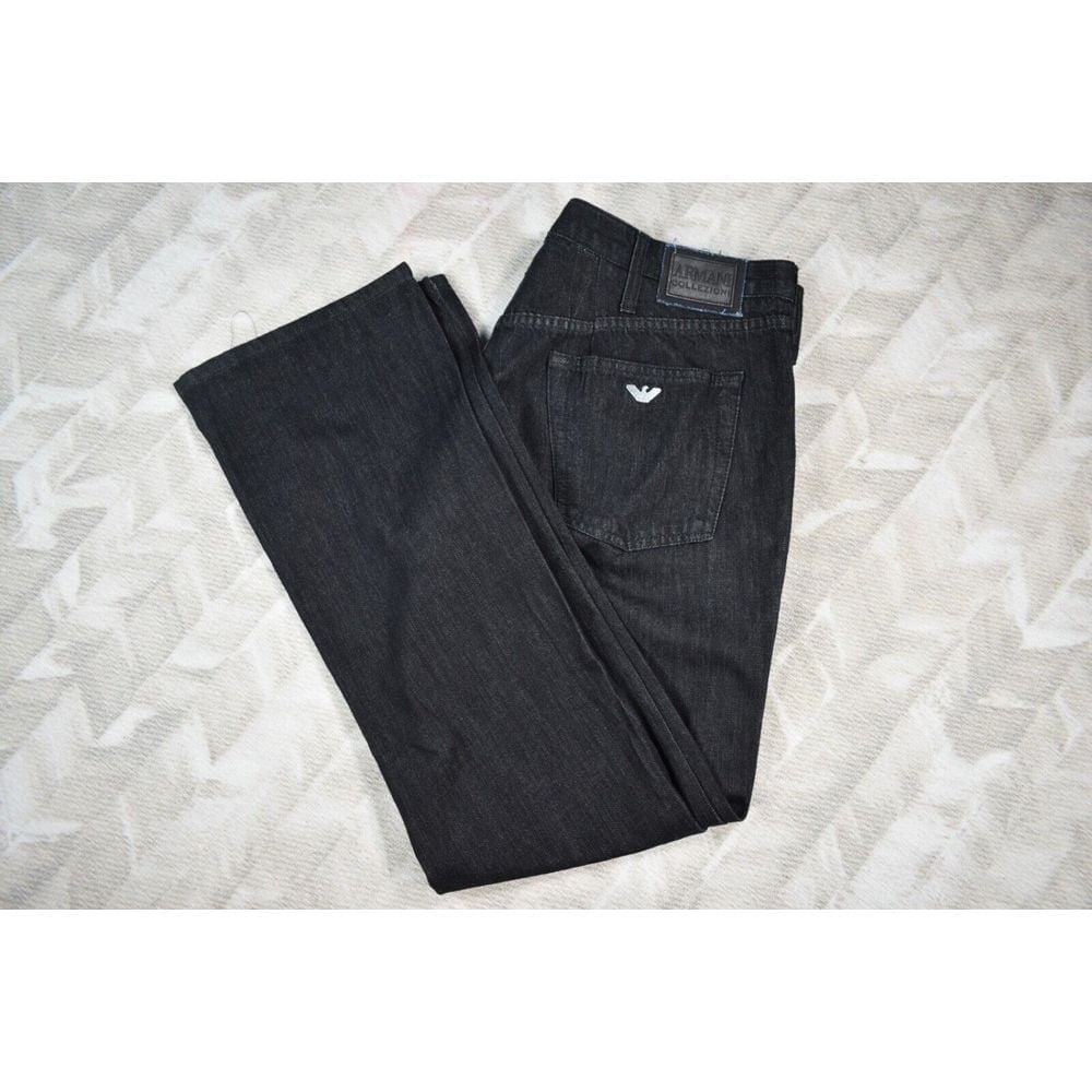 Armani Collezioni Black Baumwolle Cotton Jeans Men's Casual Pants Size US 40