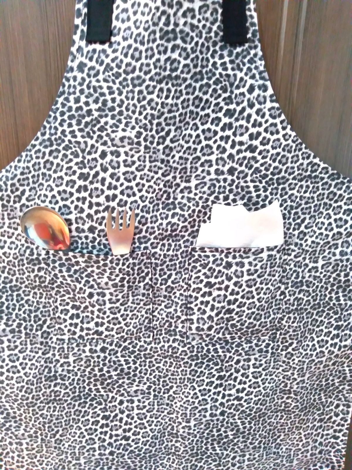 Black and Grey Leopard Apron!