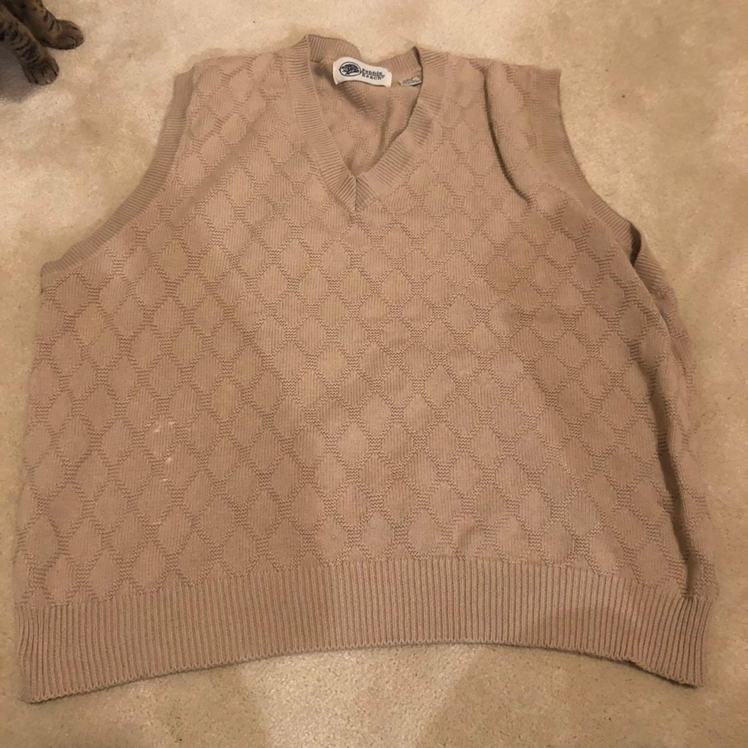 vintage tan mens vneck sweater vest