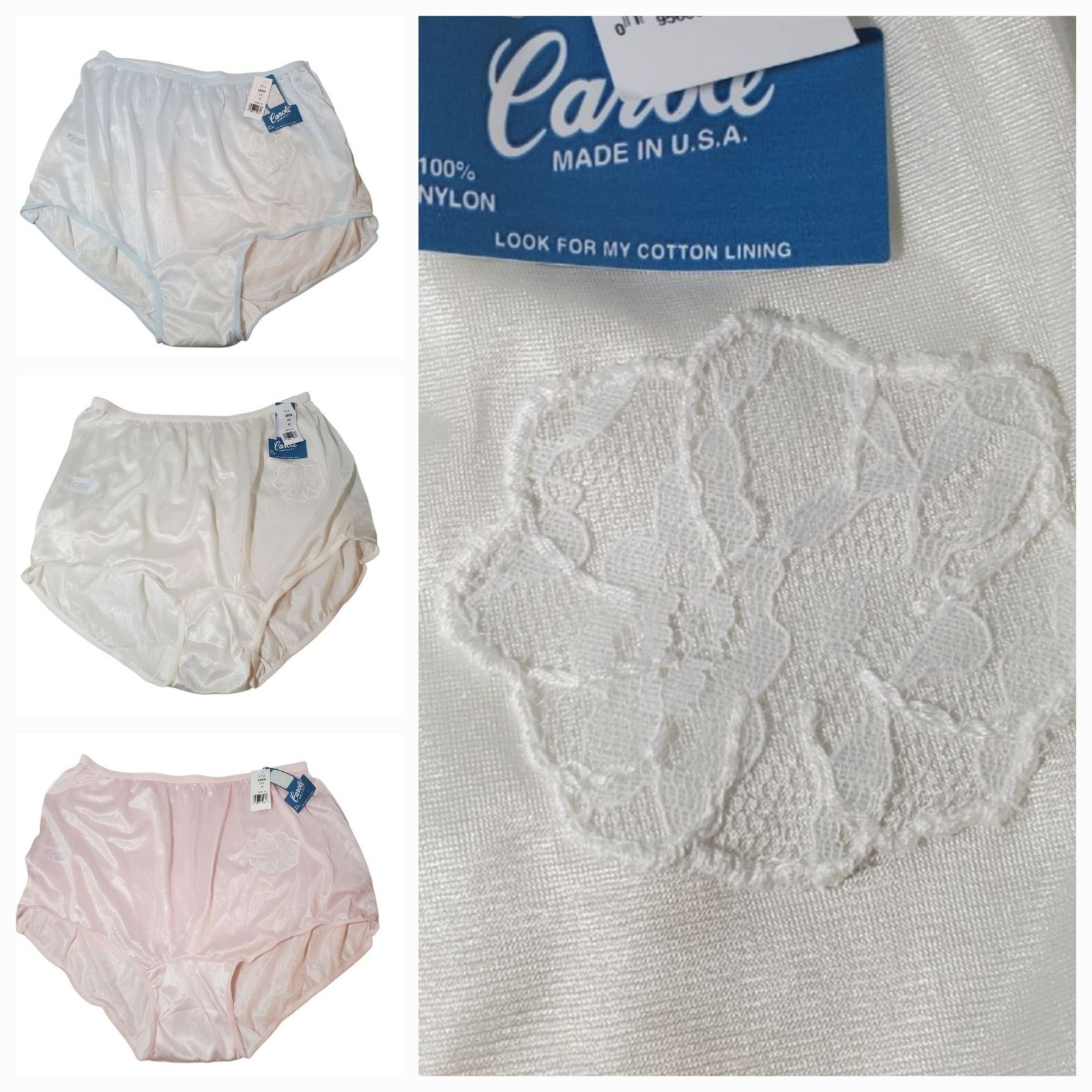 Lot Of 3 NEW VINTAGE Carole Nylon Sheer Hi Cut Underwear Panties Women's 11 US