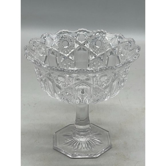 Elegant vintage glass candy nut pedestal footed