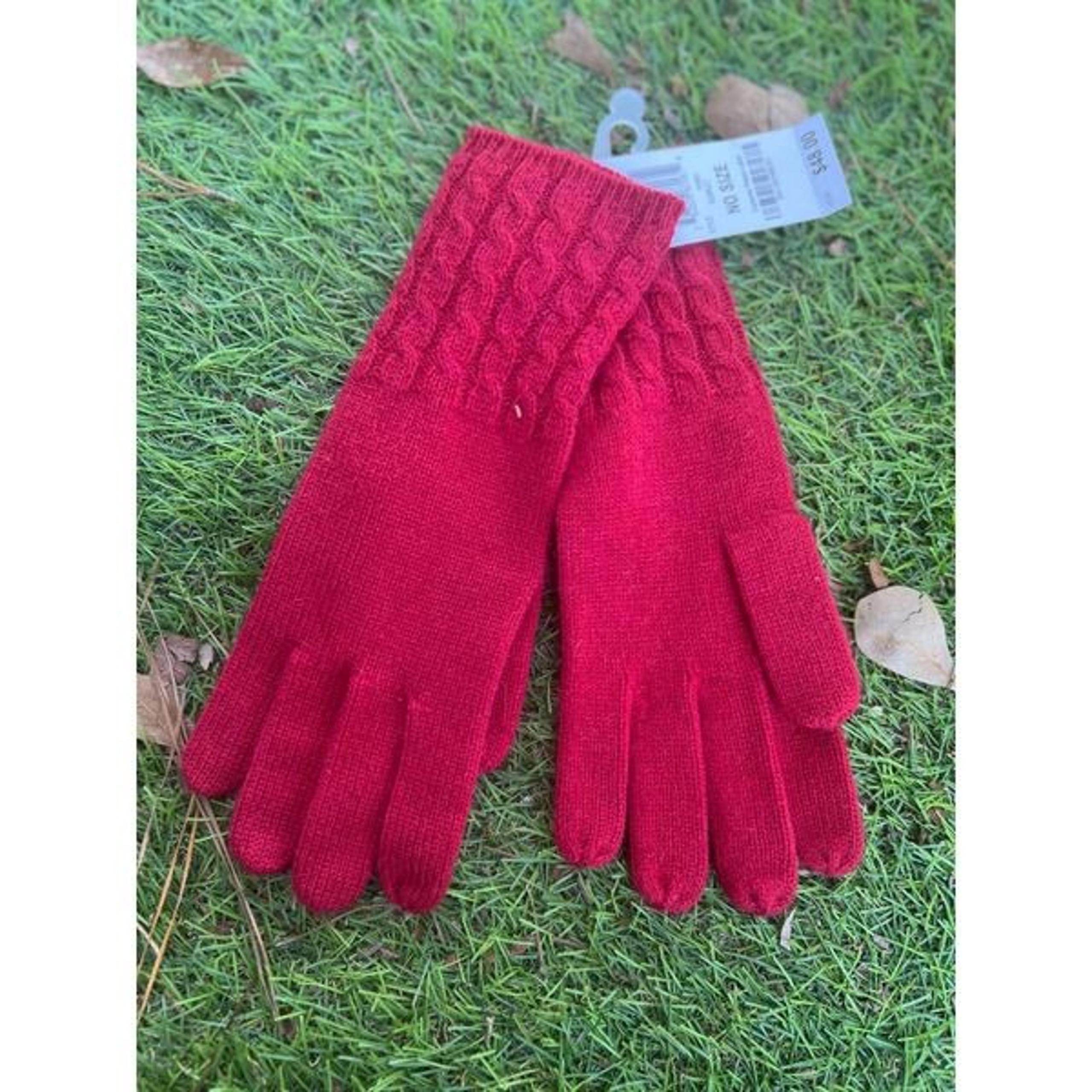 Charter Club 100% Cashmere Light Weight Gloves Touch Screen Compatible Red NWT