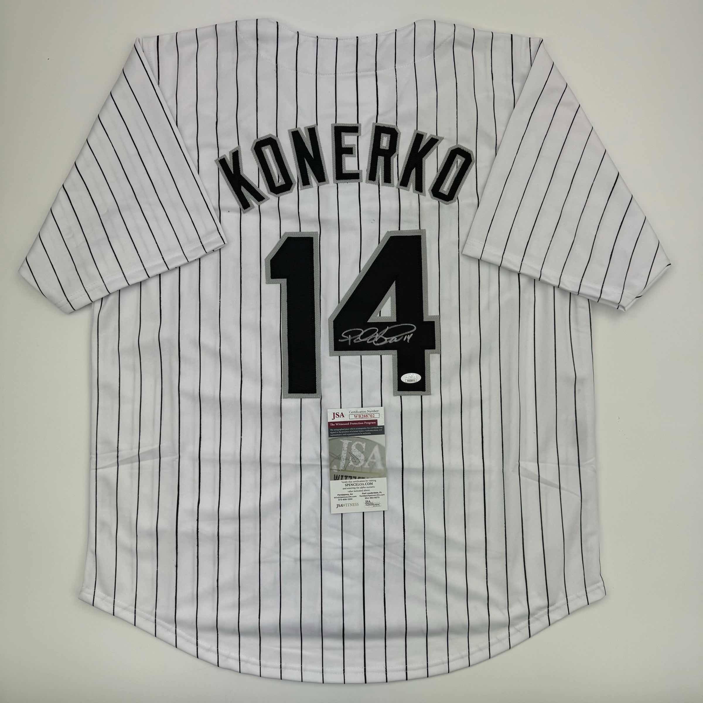 Autographed/Signed Paul Konerko Chicago Pinstripe Jersey JSA COA