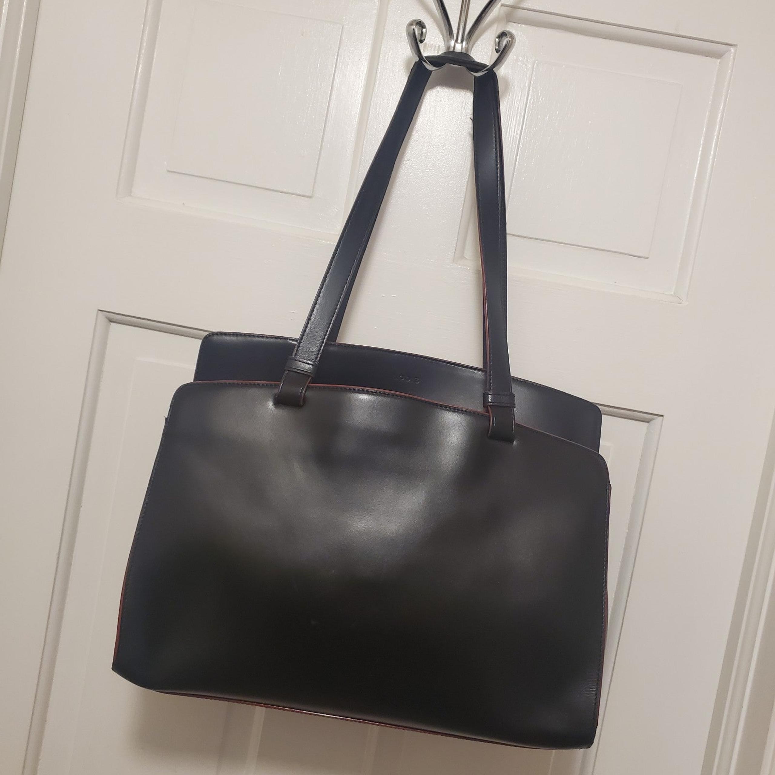 LODIS Black Smooth Leather Large Shoulder/Tote