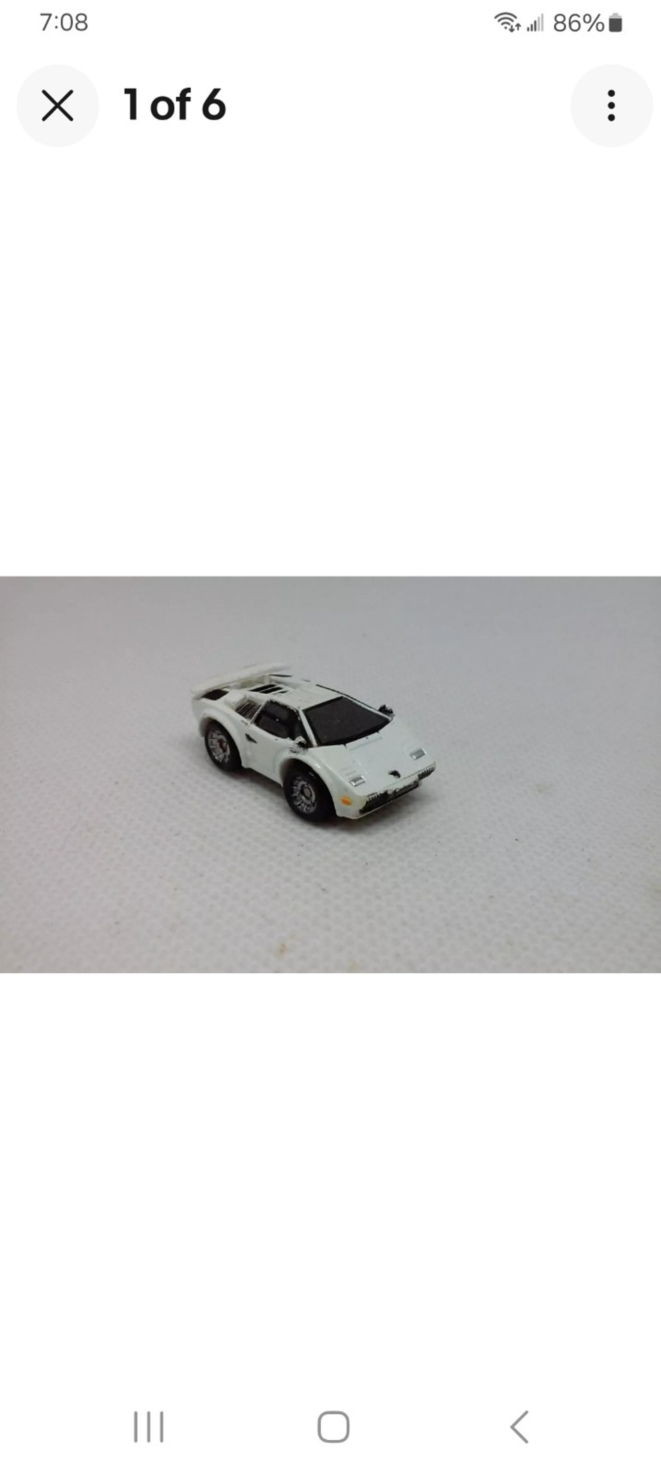 Vintage Micro Machines Lamborghini Countach White 1 1/4" Sports Car Galoob 1987