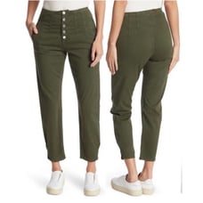 Veronica Beard Nita Peg Leg High Rise Pants Army Green Size 25