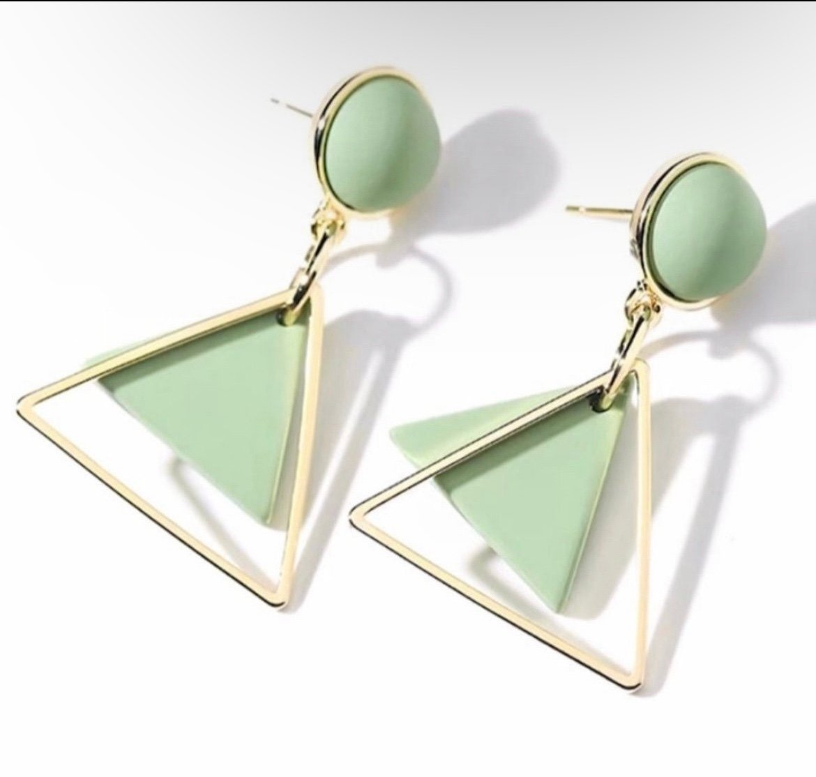 *SALE* Pastel green statement earrings
