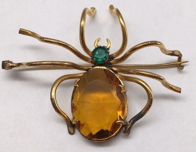 Estate Antique Victorian Huge Spider Brooch