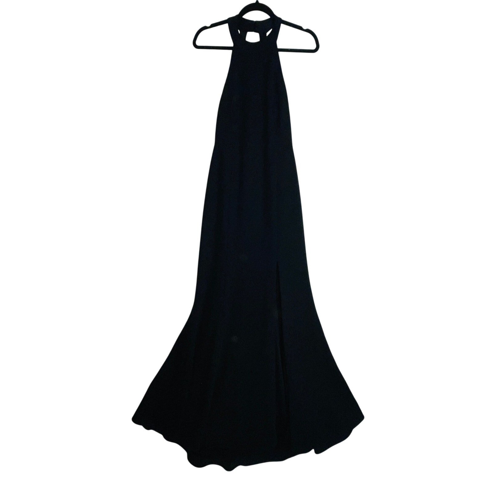 BHLDN Lennox Halter Gown in Black - Women's Size 8 - Open Back, Side Slit