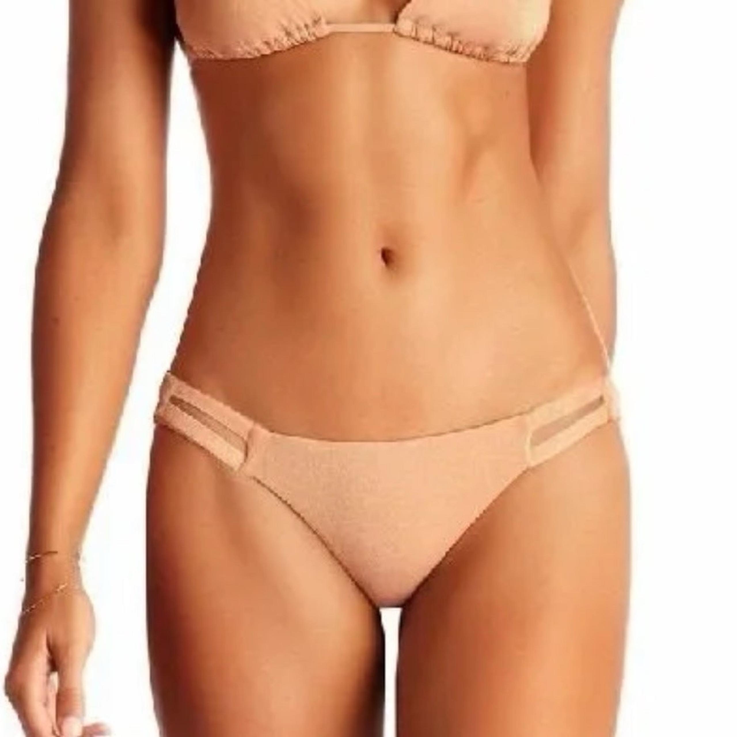Vitamin A Neutral Gold Shimmer Brazilian Bikini Bottom L NWT MSRP: $88