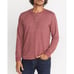 Marine Layer | Men | Raisin Double Knit Stripe LS Henley Shirt | Size Large