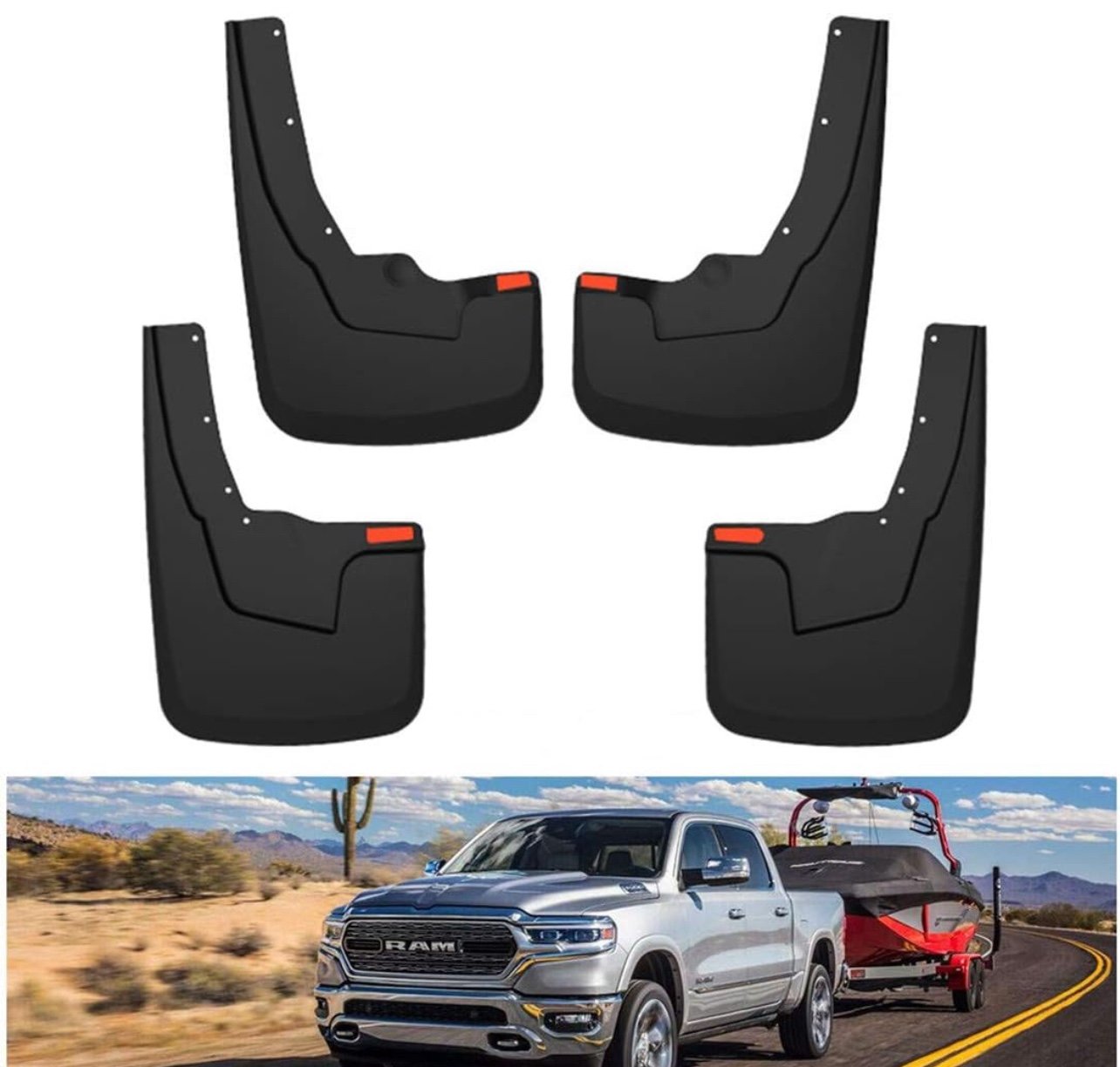 MASTER Mud Flaps for 2019-2024 Dodge Ram 1500 Accessories Heavy Duty Front & Re