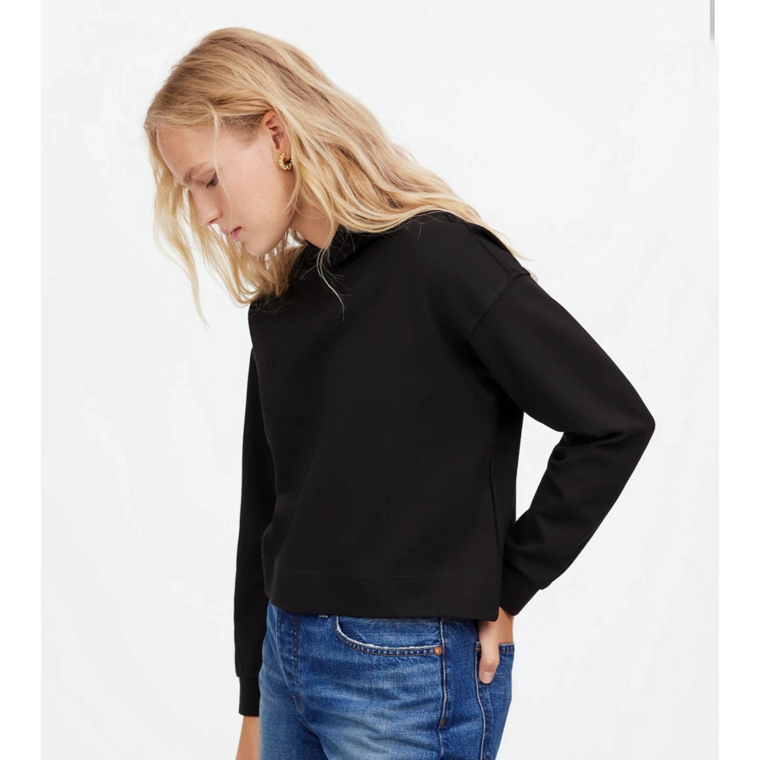 NWT Madewell Ponte Hoodie Sweatshirt Jet Black