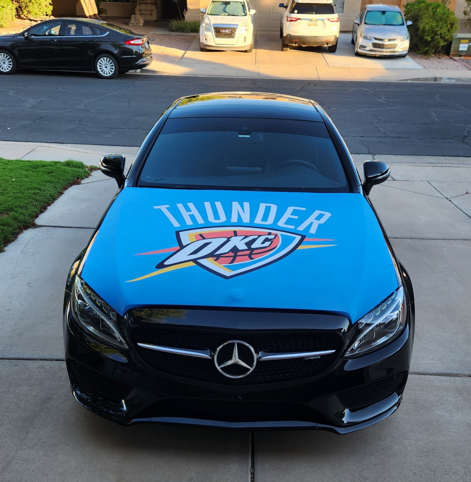 Oklahoma City Thunder Auto Hood Cover | Sports | Hood Flags |NBA Flag 150x120cm