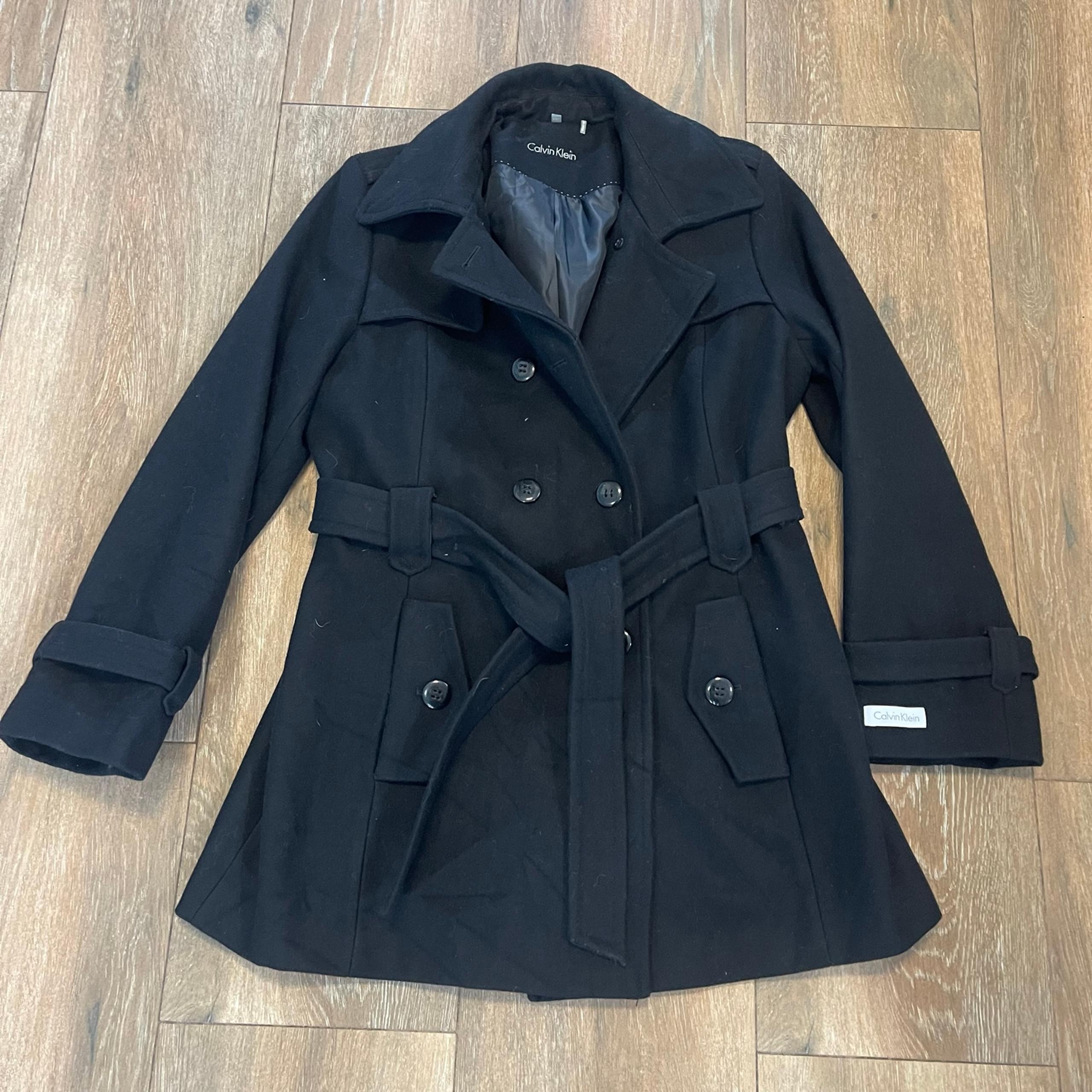 Calvin Klein Womens Black Peacoat Jacket Over Coat Size XXL