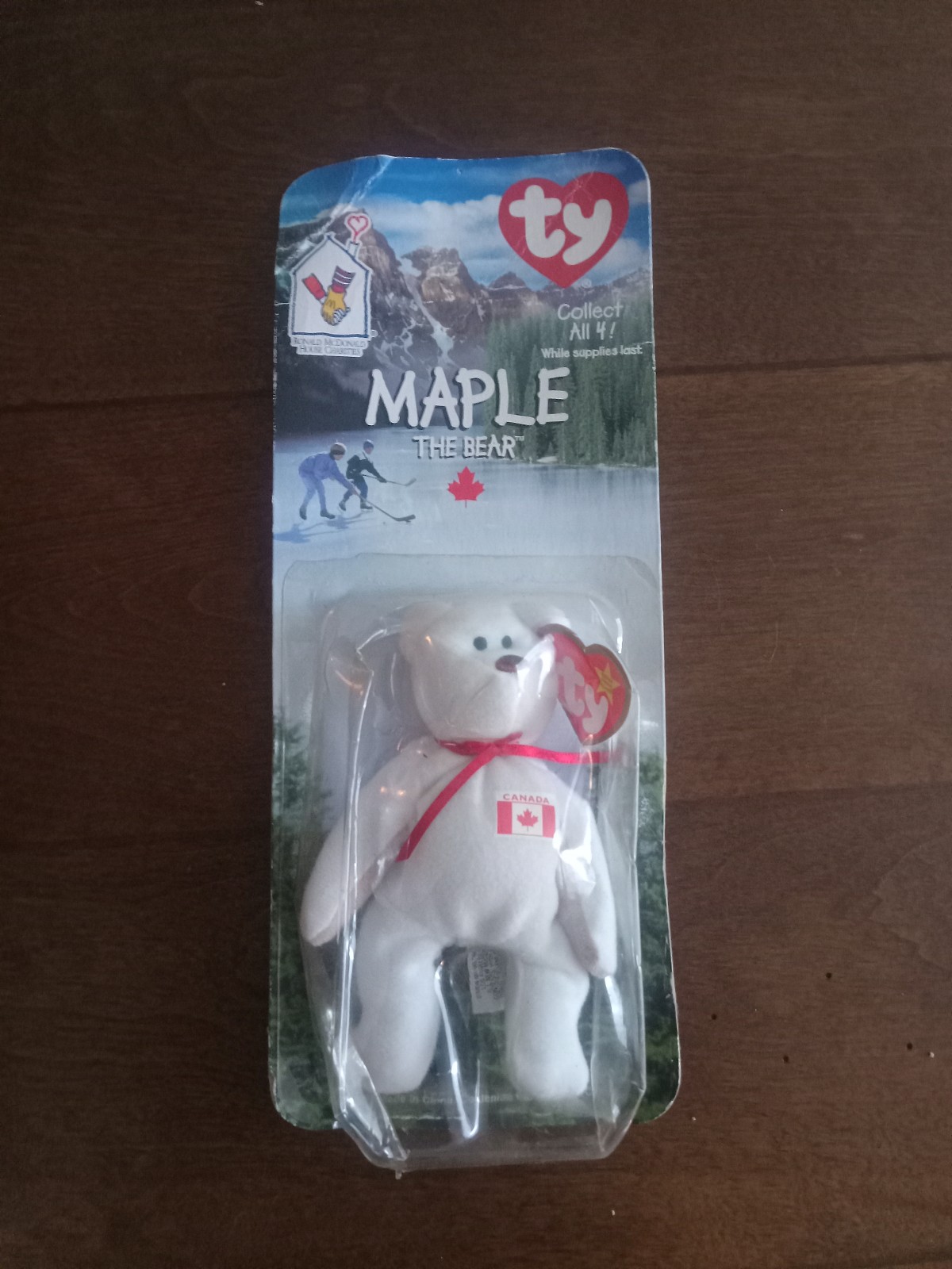 Ty Beanie Babies Maple Bear McDonald's with Box Rare Errors White Word Spacing
