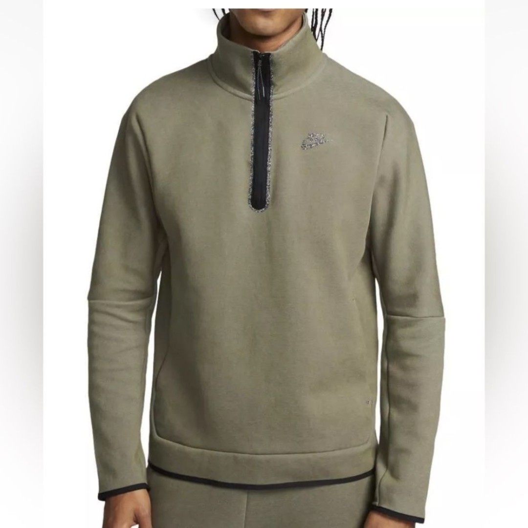 Nike Sportswear Men's Tech Fleece 1/2-Zip Top Medium Olive/Heather size XL