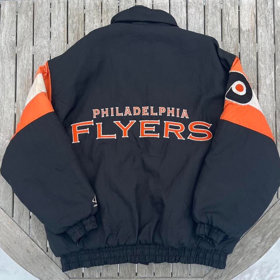 Vintage Philadelphia flyers logo athletic puffer jacket