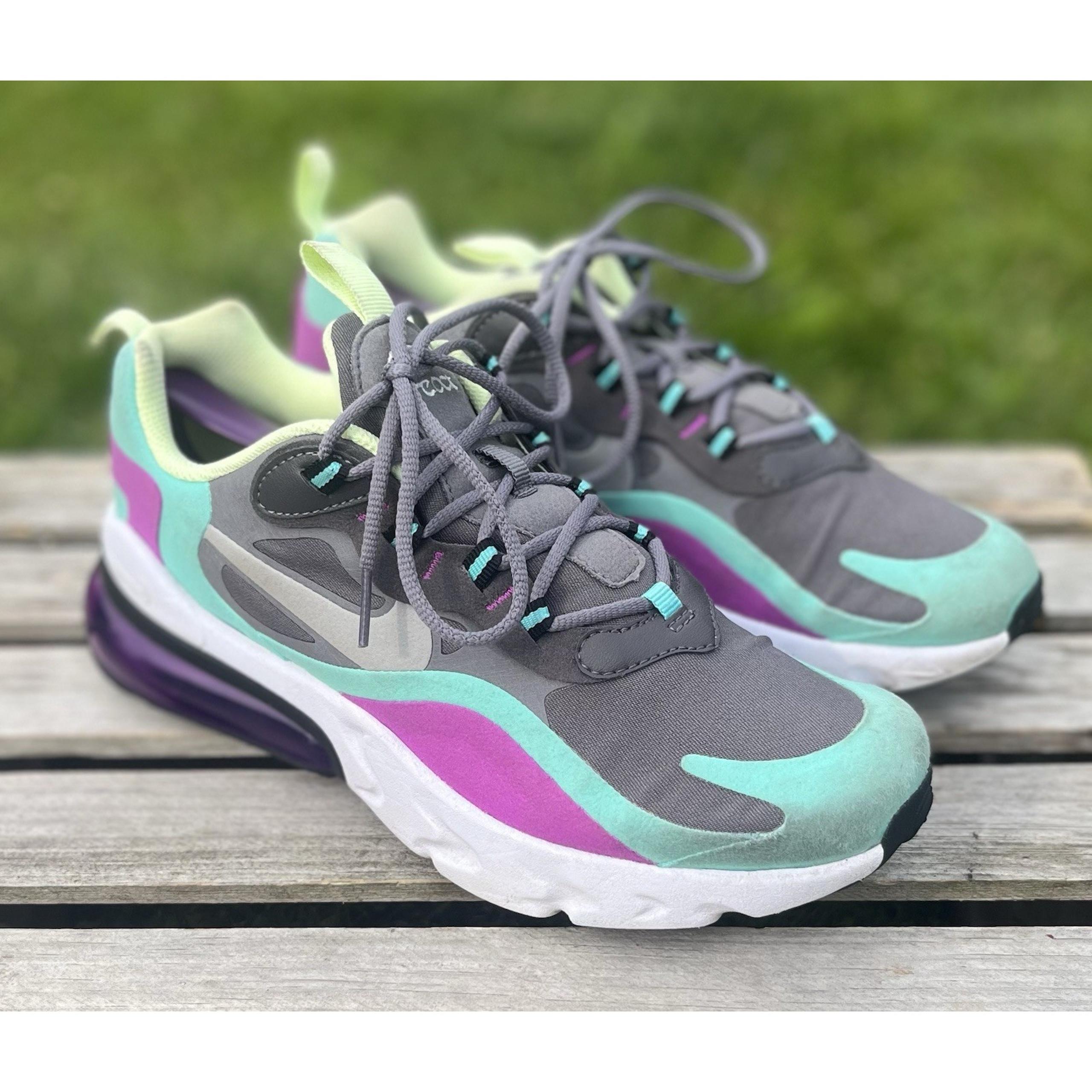 NIKE Air Max 270 React GS Size US 6.5Y BQ0103 007 Purple Green