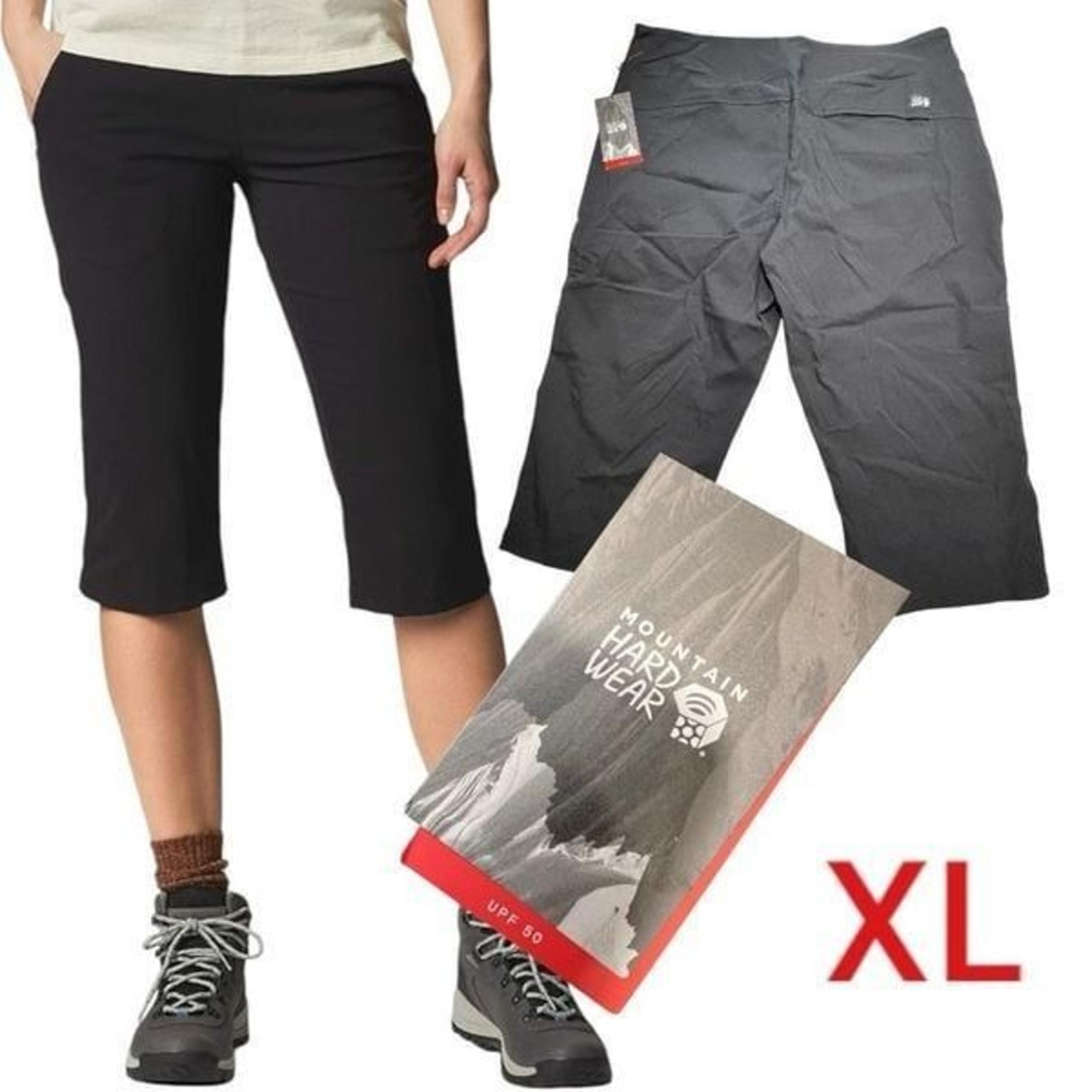 NWT Mountain Hardwear Women's XL Dynama/2 Capri Pant Black UPF 50 HIKING