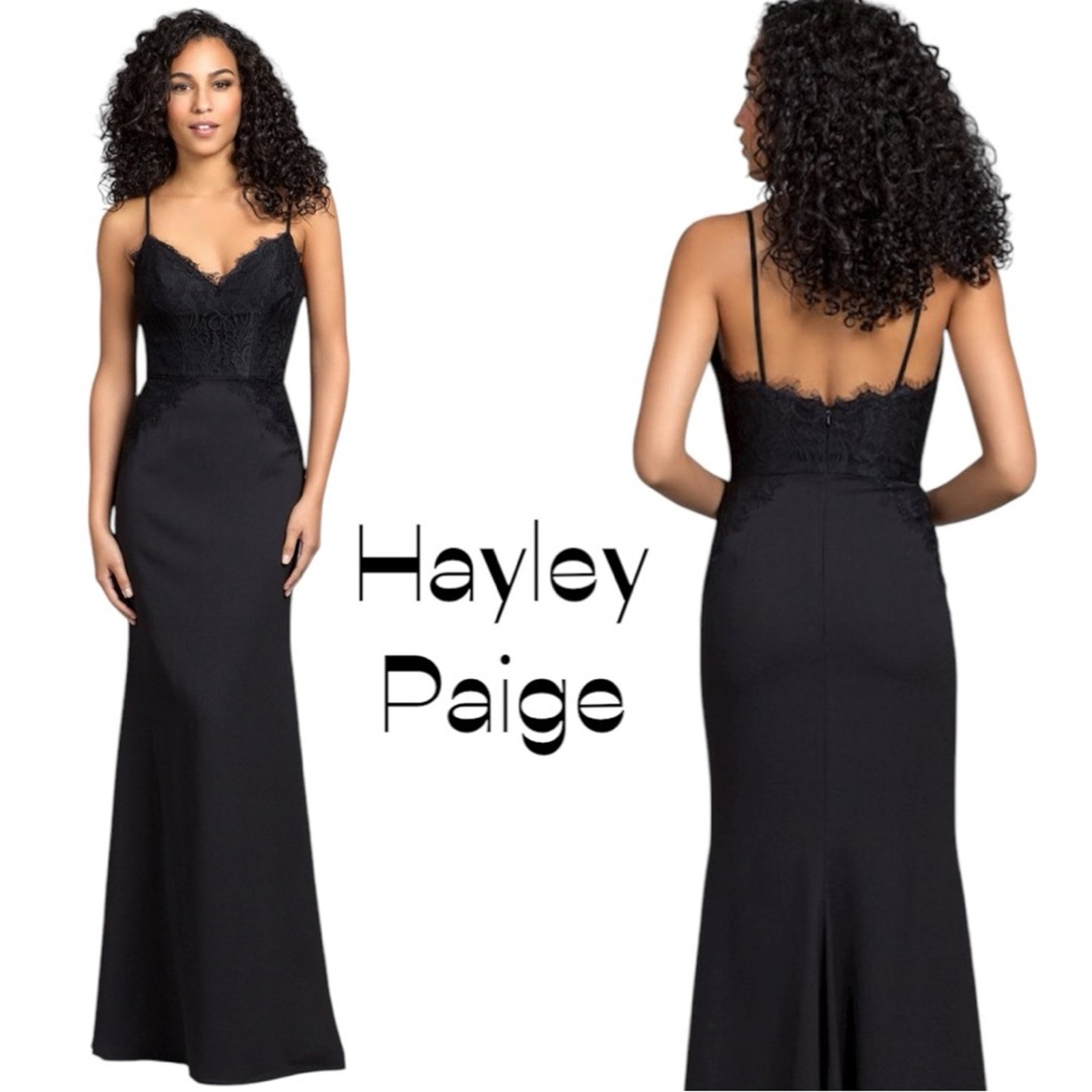 Hayley Paige Black Evening Party Dance BalletCore Maxi Dress NWOT Size 12