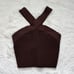 Aritzia Sculpt Knit Criss Cross Crop Top S - Brown