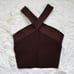 Aritzia Sculpt Knit Criss Cross Crop Top S - Brown