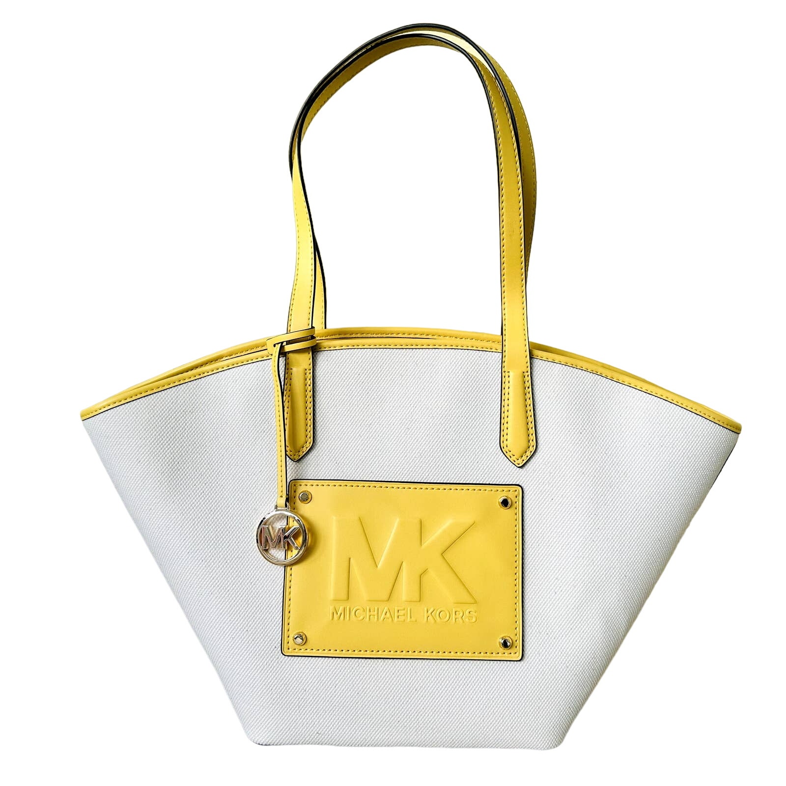 Michael Kors Kimber Tote Shopper Bag Daffodil Yellow Canvas NEW 558 w/Gift Box