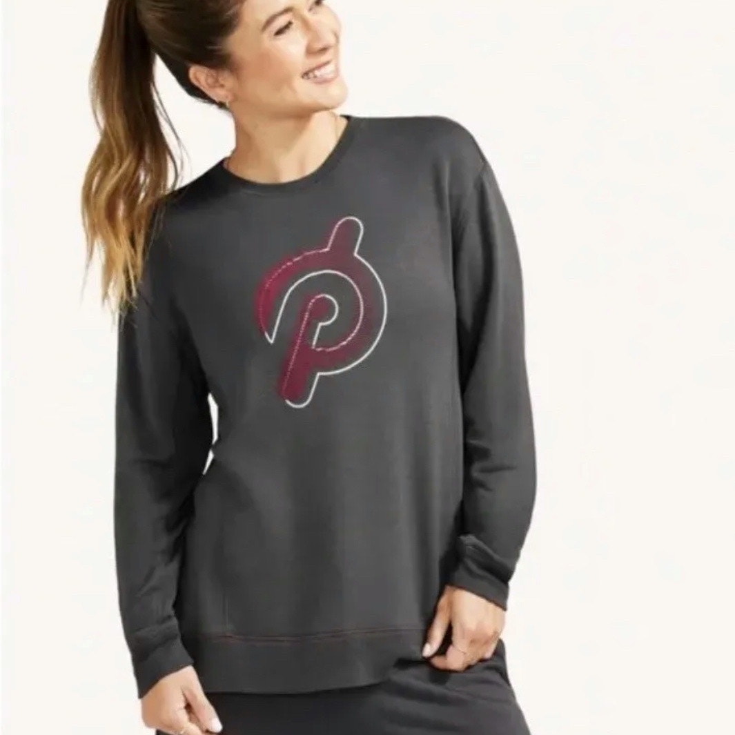 Peleton Gray Weekender Side Slit Pullover Sweater Sz XL