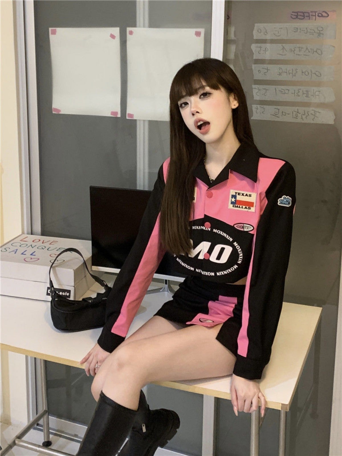 KOMIYAMA 2 PC Harajuku Biker Skirt Set LARGE