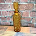 Vintage Empoli MCM Amber Glass Diamond Point Genie Decanter Bottle w/ Stopper