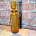 Vintage Empoli MCM Amber Glass Diamond Point Genie Decanter Bottle w/ Stopper