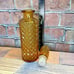 Vintage Empoli MCM Amber Glass Diamond Point Genie Decanter Bottle w/ Stopper
