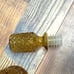 Vintage Empoli MCM Amber Glass Diamond Point Genie Decanter Bottle w/ Stopper